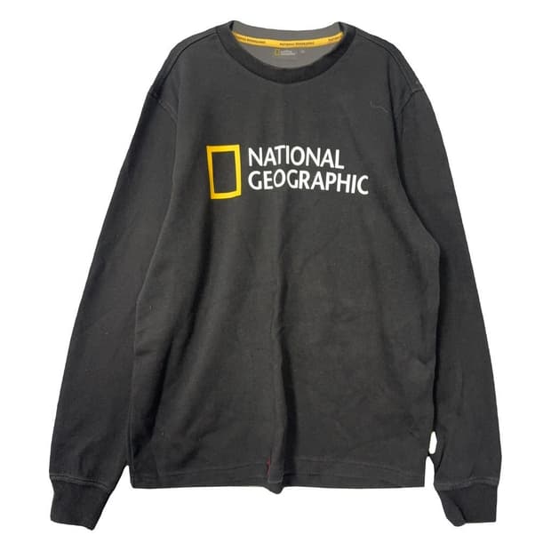 내셔널지오그래픽 프린팅 블랙 맨투맨 XL