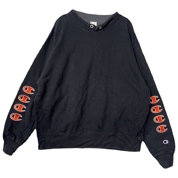 챔피온 프린팅 블랙 맨투맨 X-LARGE