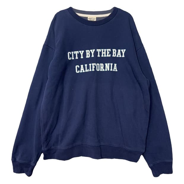 후아유 스펠 로고 네이비 맨투맨 M