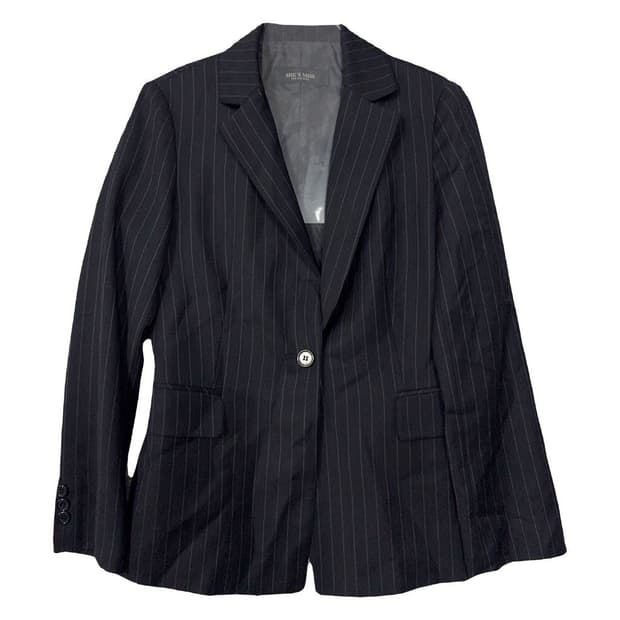 쉬스미스 스트라이프 블랙 원버튼 정장 블레이저 55