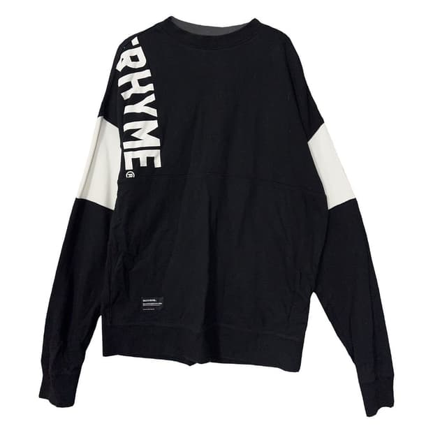 그루브라임 프린팅 블랙 맨투맨 MEDIUM