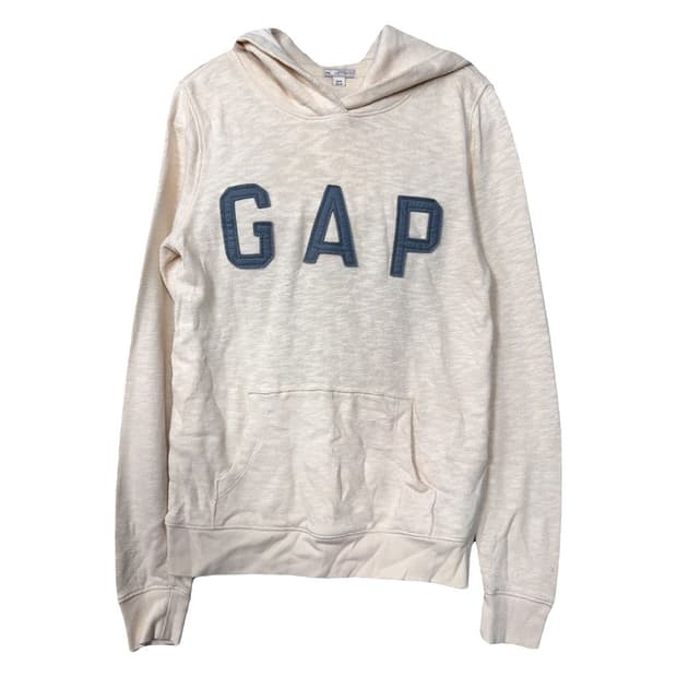 갭 프린팅 로고 베이지 후드티 XS/TP
