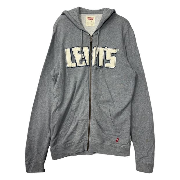 리바이스 레트로 스펠 로고 후드 집업 S