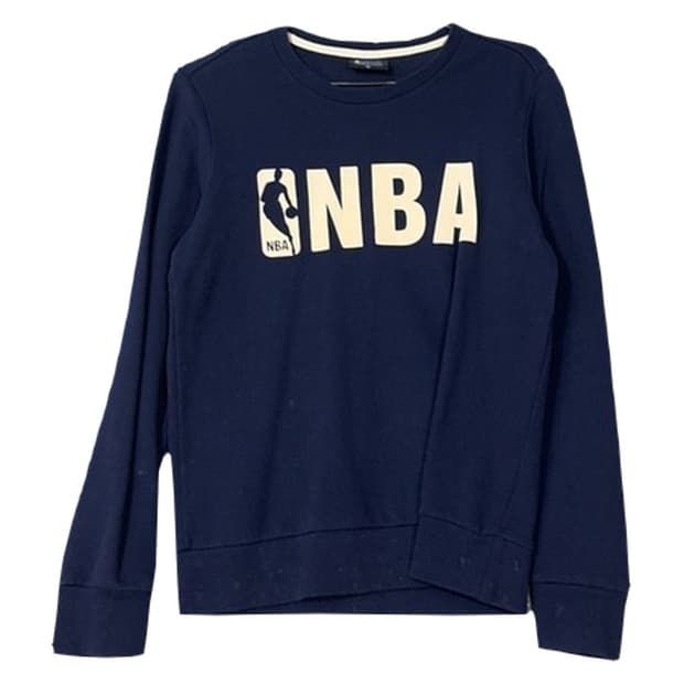 NBA 프린팅 로고 네이비 맨투맨 XS