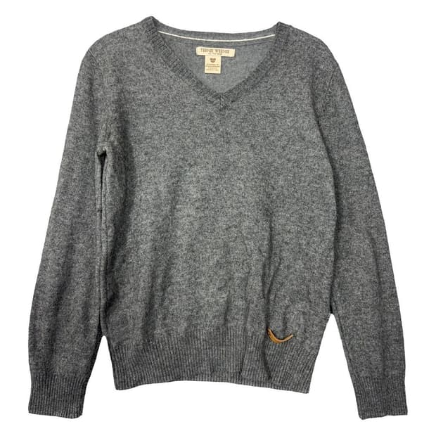 티니위니 그레이 브이넥 울 니트 UXS