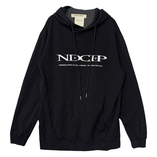 논디스클로즈 프린팅 블랙 후드티 L