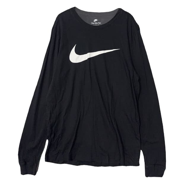 나이키 빅스우시 프린팅 블랙 긴팔티 L