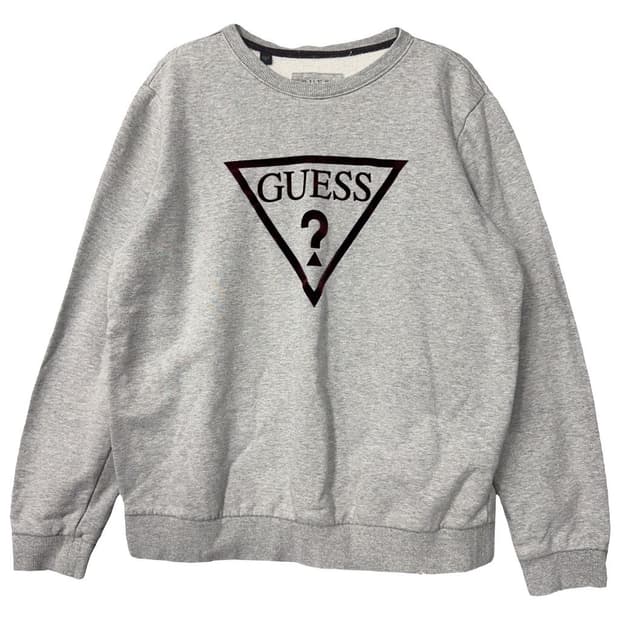 게스 프린팅 라이트 그레이 맨투맨 S