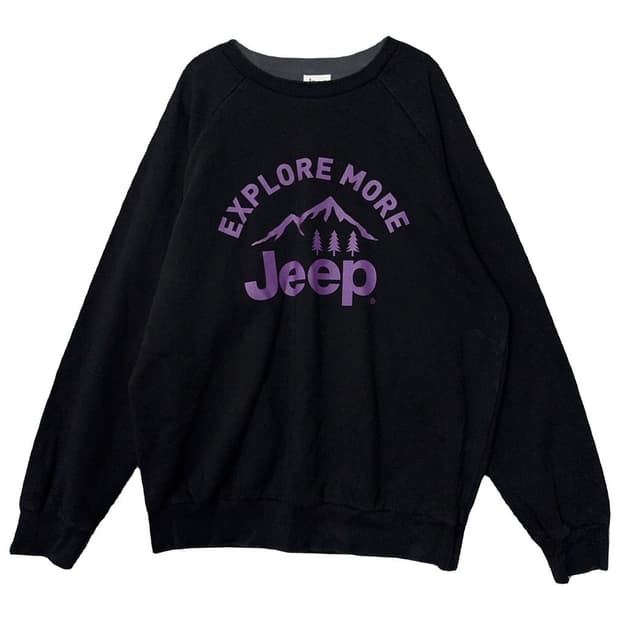 지프 프린팅 블랙 맨투맨 XL