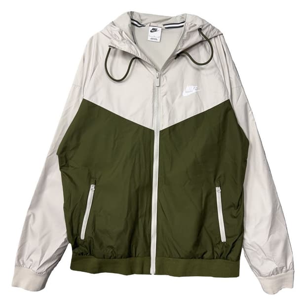 나이키 베이지 카키 투톤 기능성 후드 바람막이 L