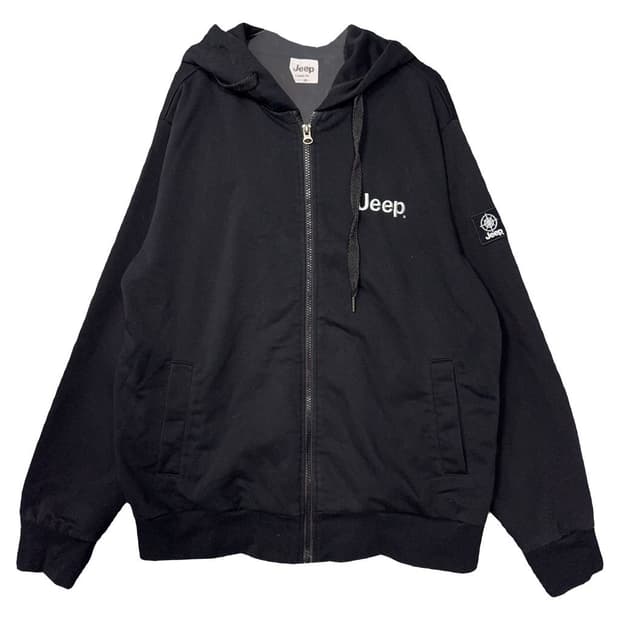 지프 블랙 로고 클래식핏 후드 집업 XL