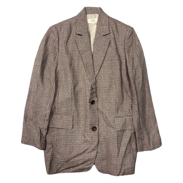 아떼 체크 베이지 블레이저 85-160