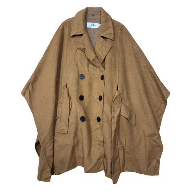 코치 카멜 버튼 클래식 망토 오버핏 코트 M/L