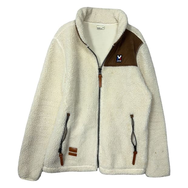 밀레 크림 로고 양털 뽀글이 후리스 100