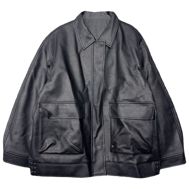 지유 남성 캐주얼 레자 봄버 카라 자켓 XL