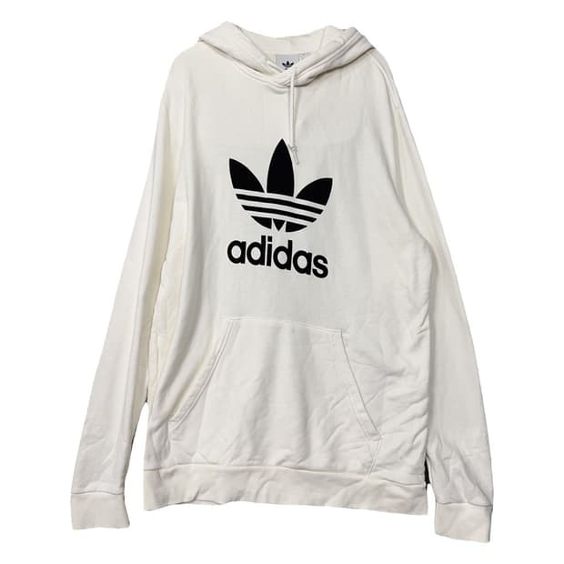 아디다스 빅로고 프린팅 크림 후드티 3XL