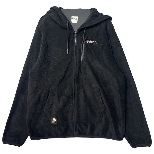 지프 블랙 로고 플리스 후리스 후드집업 XL