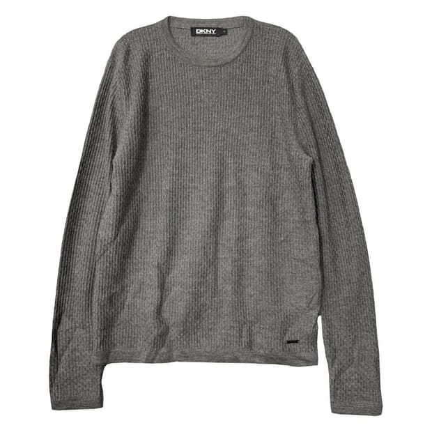 DKNY 그레이 캐주얼 울 니트 M