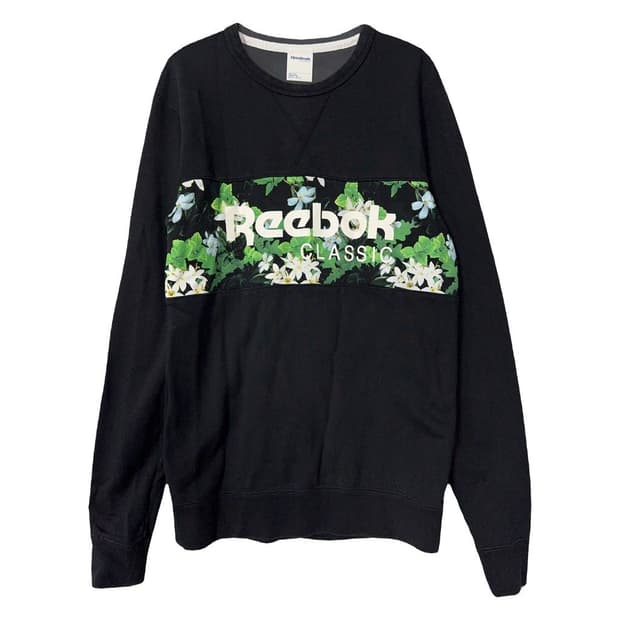 리복 프린팅 블랙 맨투맨 095