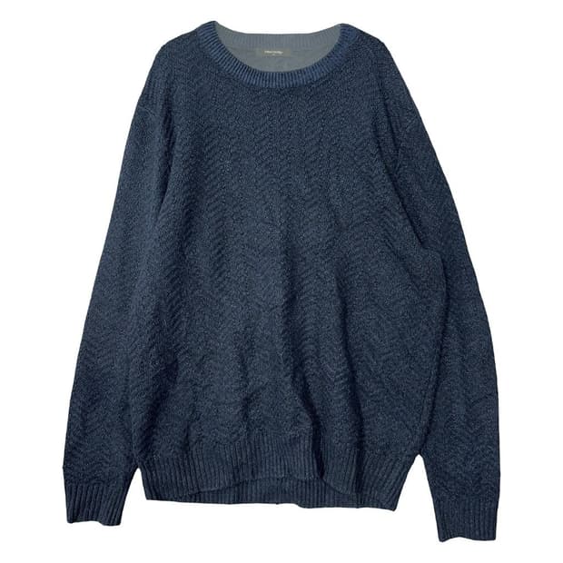 마인드브릿지 네이비 배색 캐주얼 남성 아크릴 니트 110