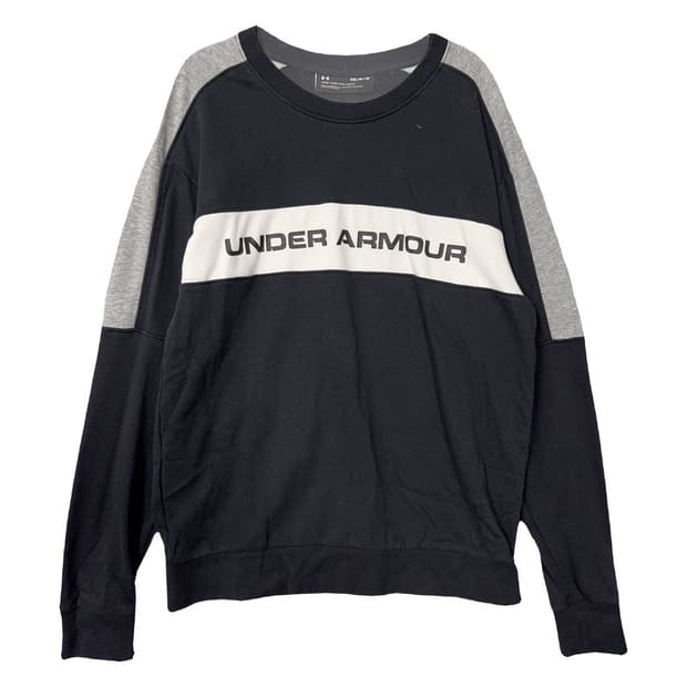 언더아머 프린팅 블랙 맨투맨 MD/M/M