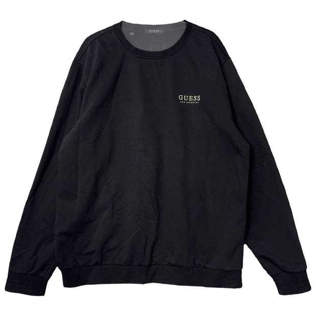 게스 블랙 스펠 로고 맨투맨 XL