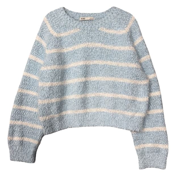 미쏘 스트라이프 라이트 블루 니트 M