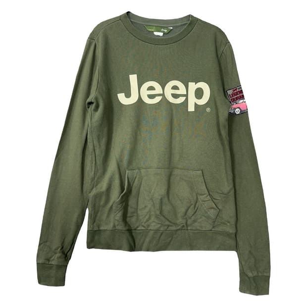 지프 프린팅 카키 맨투맨 S