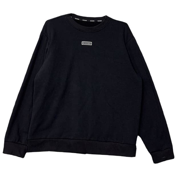 게스 블랙 센터 로고 맨투맨 105(XL)