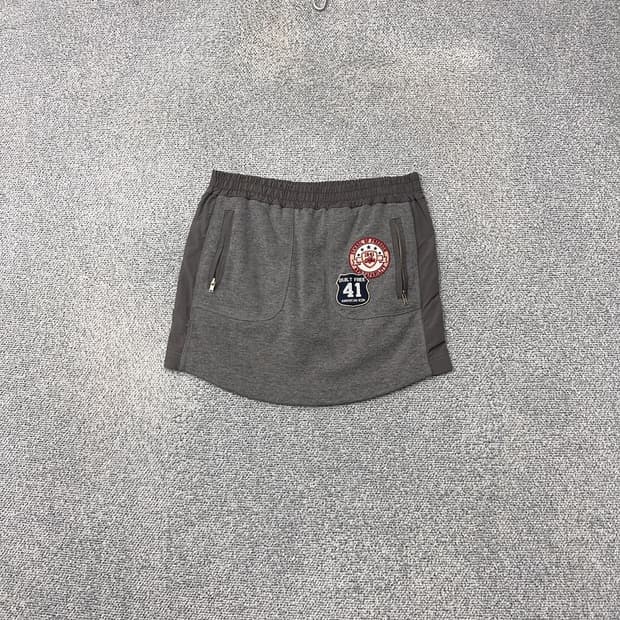지프 그레이 패치 미니스커트 S