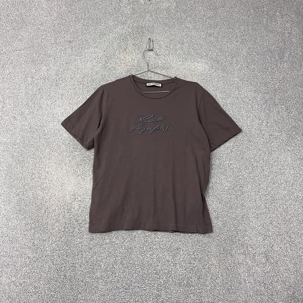칼 라거펠트 프린팅 브라운 반팔 티 90