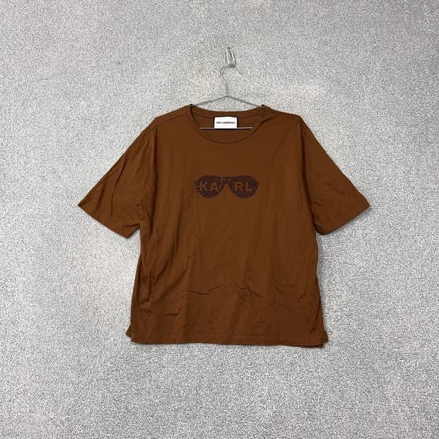 칼 라거펠트 프린팅 브라운 반팔 티 88