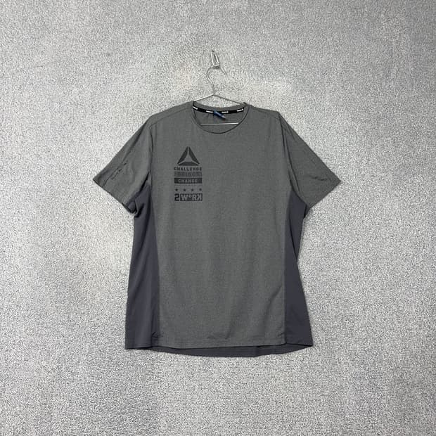 리복 그레이 기능성 반팔 티 2XL