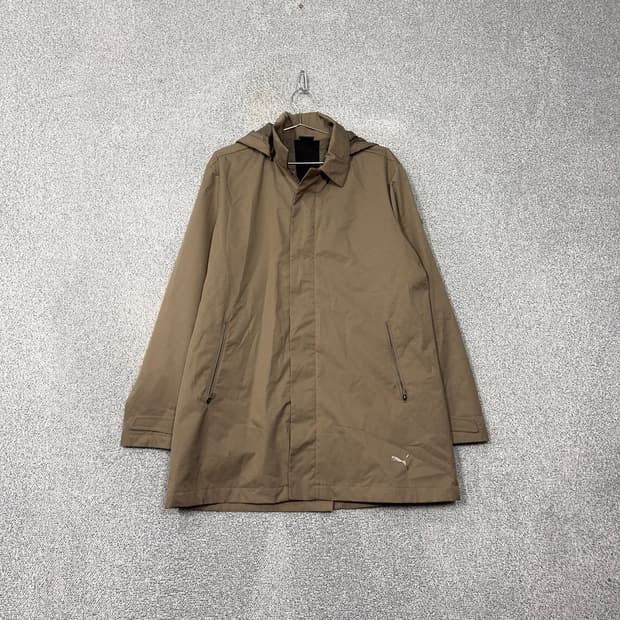 푸마 브라운 후드 롱 바람막이 XL