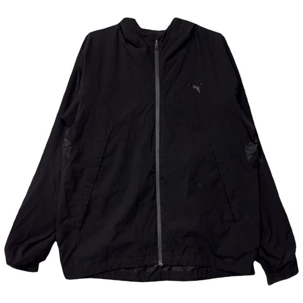 푸마 블랙 로고 기능성 후드 바람막이 XL