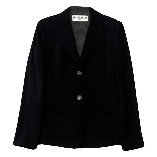 MICHEL KLEIN 여성 클래식 정장 블랙 블레이저 85-94-165