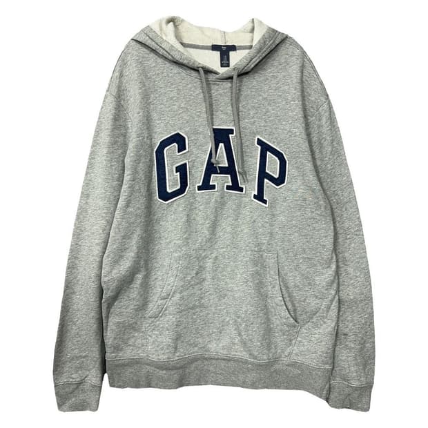 갭 캐주얼 로고 라이트 그레이 후드티 M