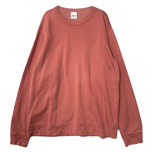 자라 코랄 무지 오버핏 맨투맨 XXL