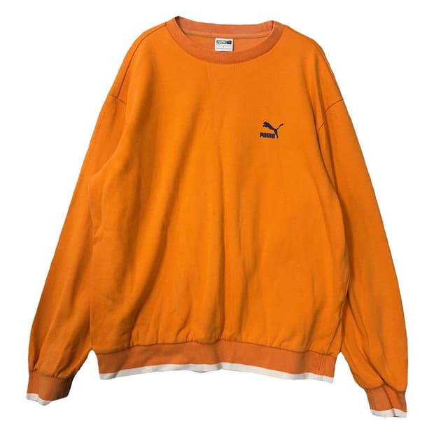 푸마 오렌지 로고 맨투맨 L