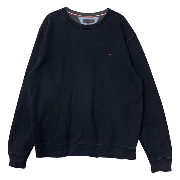 타미힐피거 블랙 로고 맨투맨 L