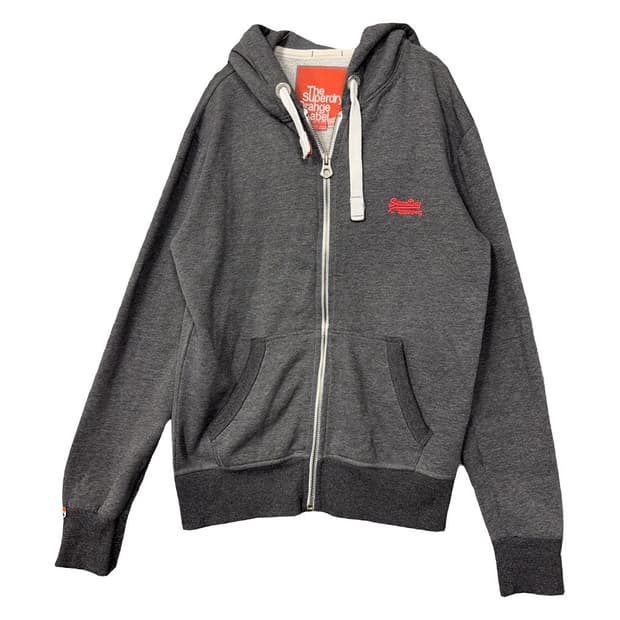 수퍼드라이 그레이 로고 후드 집업 M