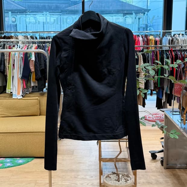 릭 오웬스 다크쉐도우 블랙 사선집업 자켓 