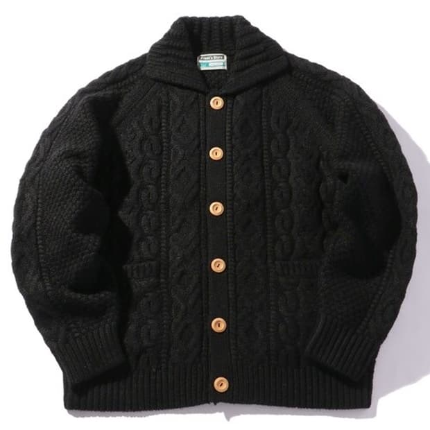 Freak's store 프릭스스토어 피셔맨 버튼 헤비 울 가디건 블랙