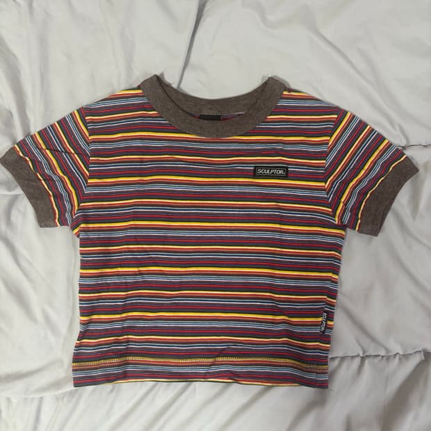 스컬프터 스트라이프 크롭티