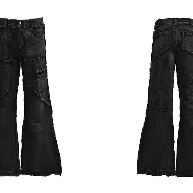 Nofaith studios 블랙 플레어 데님 S