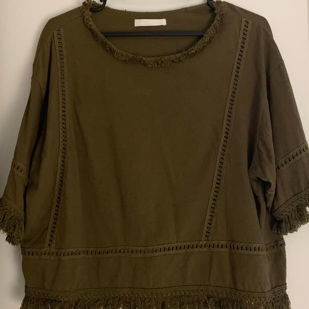 Vintage western karki half T-shirts