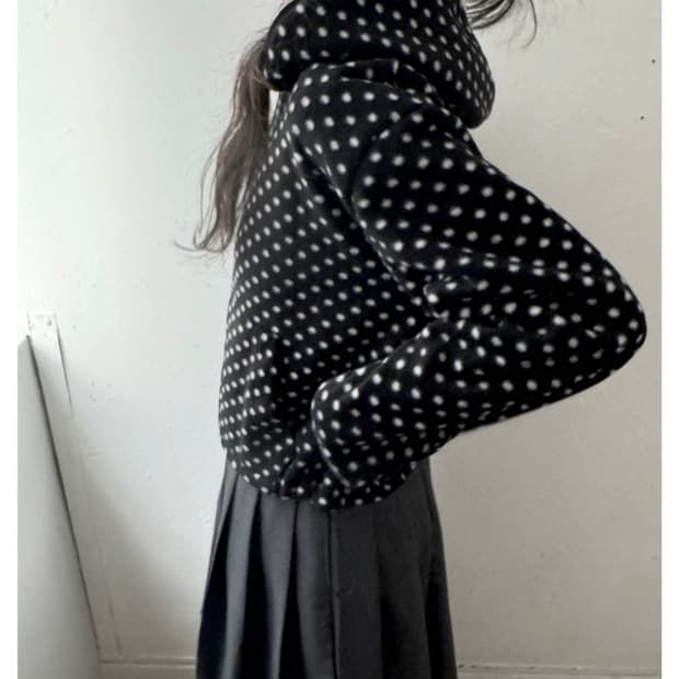 DOT FLEECE HOODIE ZIP-UP