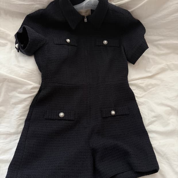 시야쥬 트위드 점프수트 네이비