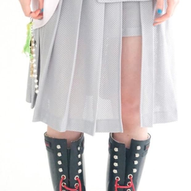 샵페어리 mesh pocket pleats skirt pants
