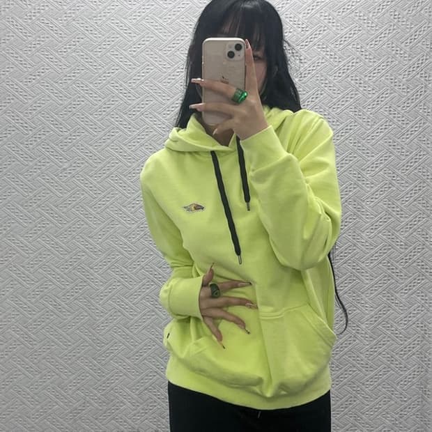 반스 스트릿힙합 자수패치 Y2K 네온 후드티 S C08240